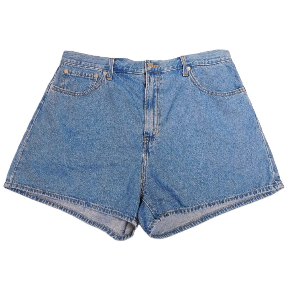 Levi's High Loose Light Blue High-Waist Denim Jean Shorts - Picture 9 of 9
